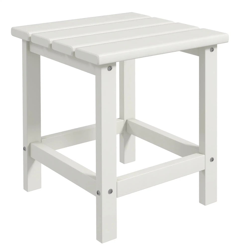 Outsunny Square Coffee Table, HDPE Tabletop and Frame for Porch, Garden, Side Table, 38 x 38 x 46 cm, White 10