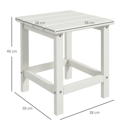 Outsunny Square Coffee Table, HDPE Tabletop and Frame for Porch, Garden, Side Table, 38 x 38 x 46 cm, White 2