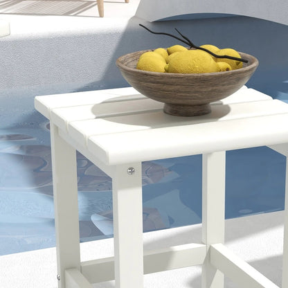 Outsunny Square Coffee Table, HDPE Tabletop and Frame for Porch, Garden, Side Table, 38 x 38 x 46 cm, White 6