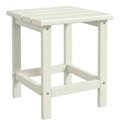 Outsunny Square Coffee Table, HDPE Tabletop and Frame for Porch, Garden, Side Table, 38 x 38 x 46 cm, White 9