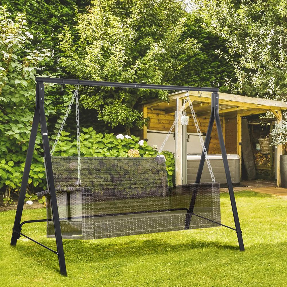 Outsunny Steel Frame Multi-Swing Seat Frame - Black 1