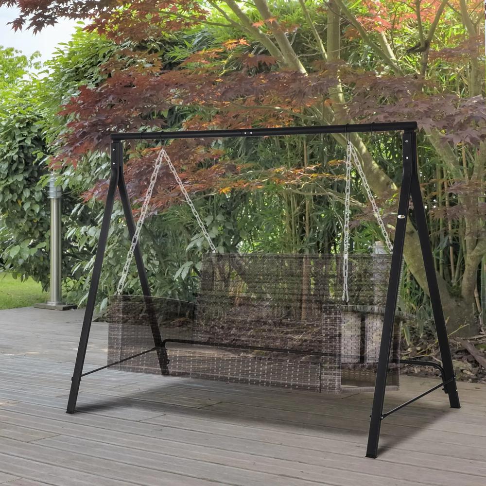 Outsunny Steel Frame Multi-Swing Seat Frame - Black 11
