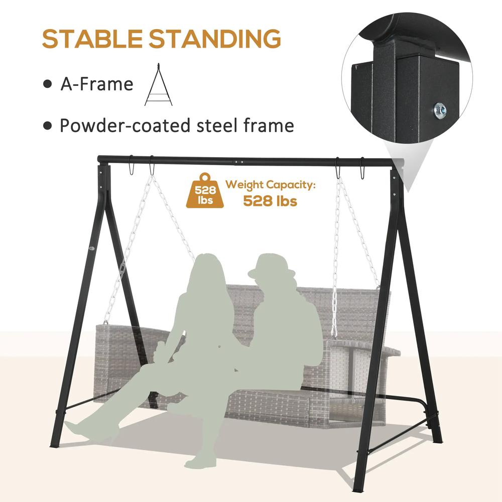 Outsunny Steel Frame Multi-Swing Seat Frame - Black 3