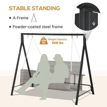 Outsunny Steel Frame Multi-Swing Seat Frame - Black 3