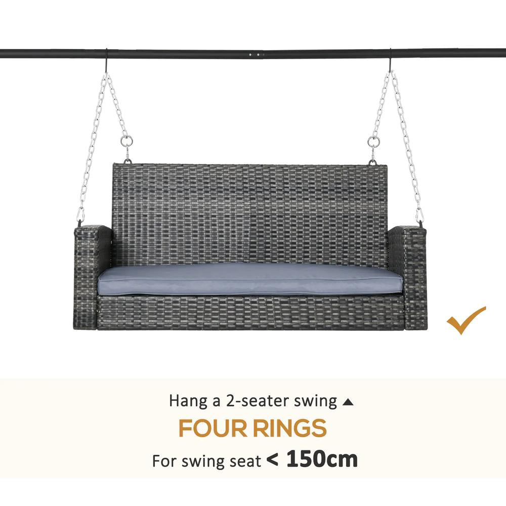 Outsunny Steel Frame Multi-Swing Seat Frame - Black 4