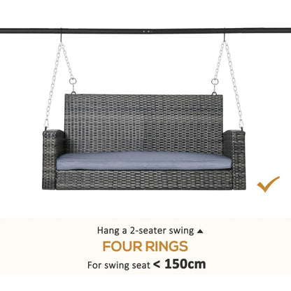 Outsunny Steel Frame Multi-Swing Seat Frame - Black 4