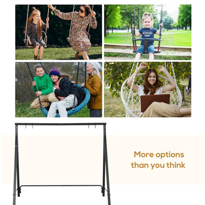 Outsunny Steel Frame Multi-Swing Seat Frame - Black 6