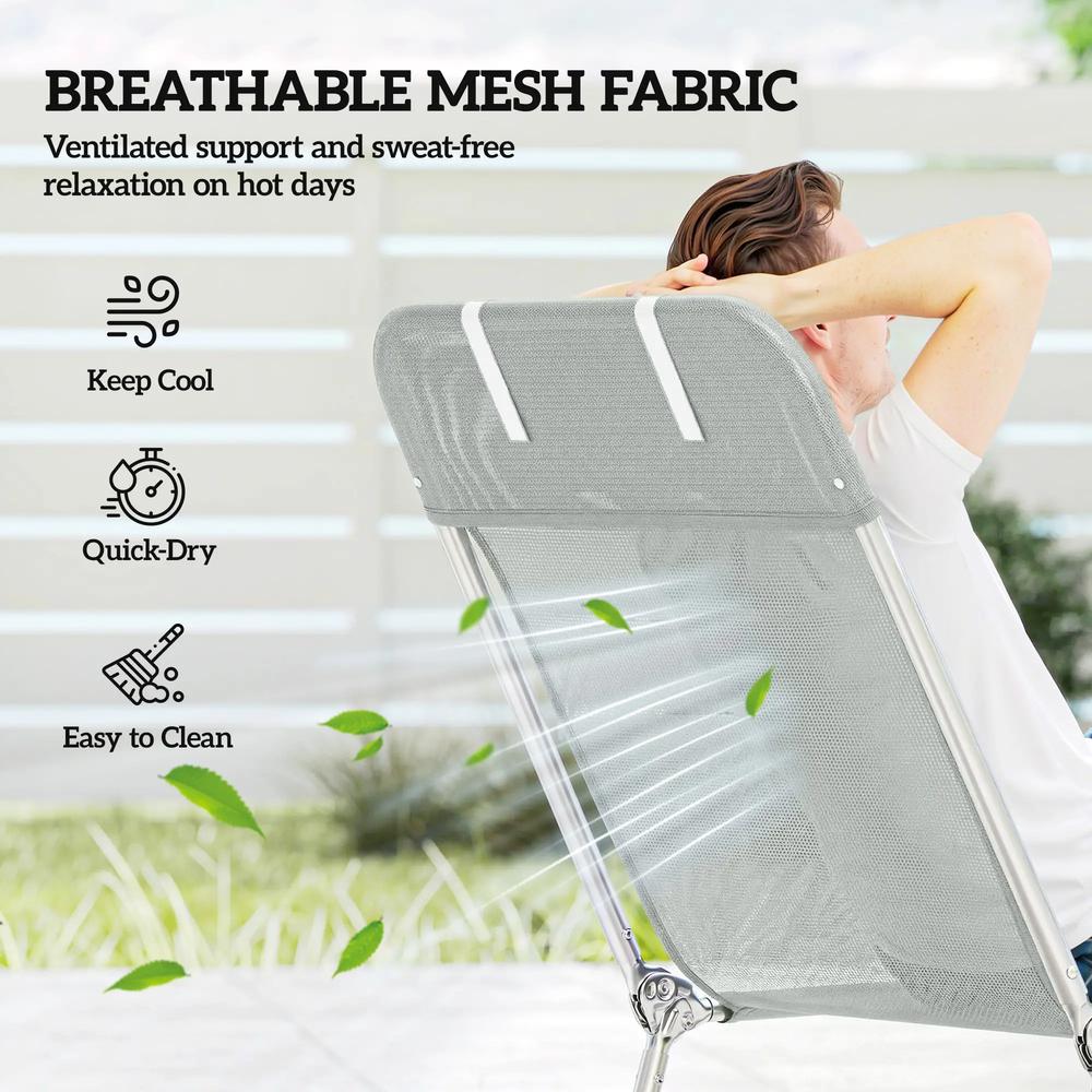 Outsunny Steel Frame Sun Lounger, with Reclining Back 15