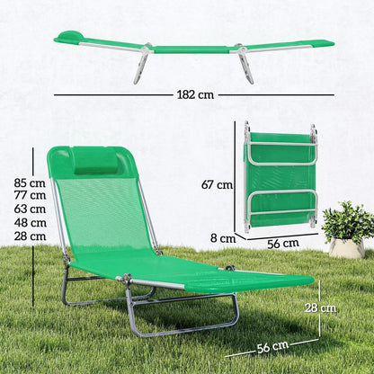 Outsunny Steel Frame Sun Lounger, with Reclining Back 2
