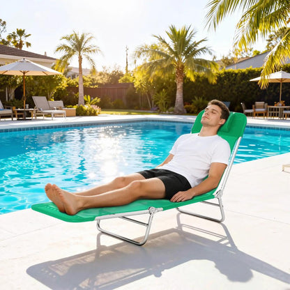 Outsunny Steel Frame Sun Lounger, with Reclining Back 9