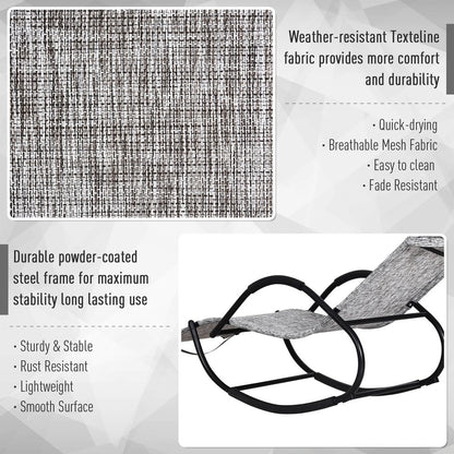 Outsunny Steel Frame Zero Gravity Rocking Lounge Chair w/ Pillow Grey 5