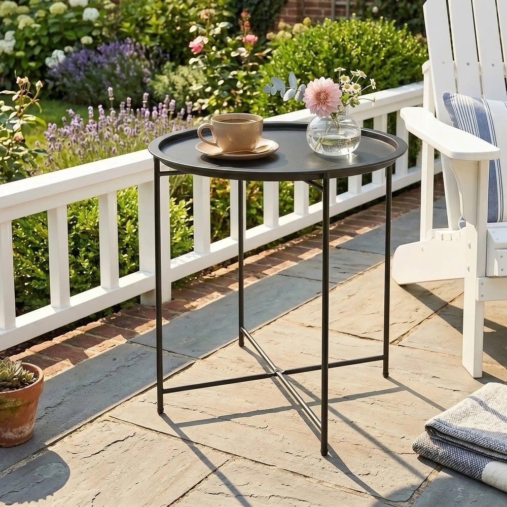Outsunny Steel Removable Tray Top Garden Table 1