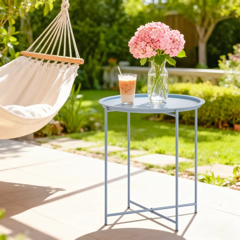 Outsunny Steel Removable Tray Top Garden Table 16