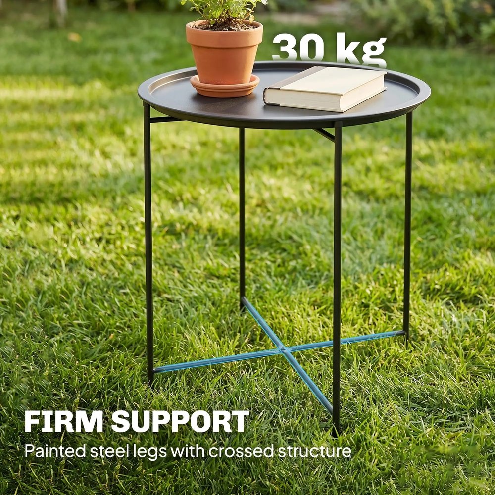Outsunny Steel Removable Tray Top Garden Table 4