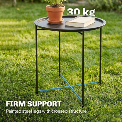 Outsunny Steel Removable Tray Top Garden Table 4