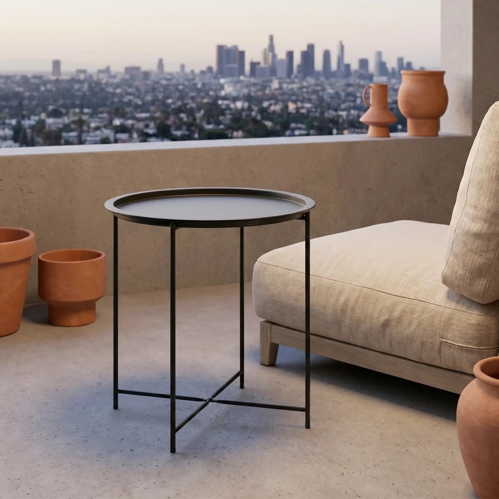 Outsunny Steel Removable Tray Top Garden Table 9