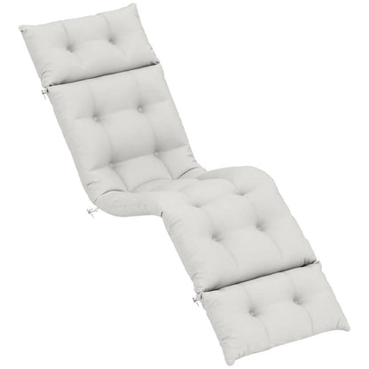Outsunny Sun Lounger Cushion Only, 190 x 56 x 10 cm Garden Lounge Chair Cushion, UPF20+ 220gsm Fabric, Thick Sunbed Replacement Pad with 6 Ties 30