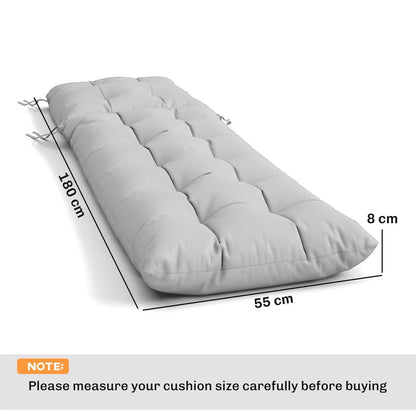 Outsunny Sun Lounger Cushions Only, Garden Lounge Chair Cushions Set of 2, Sunbed Replacement Pads with 4 Ties 13