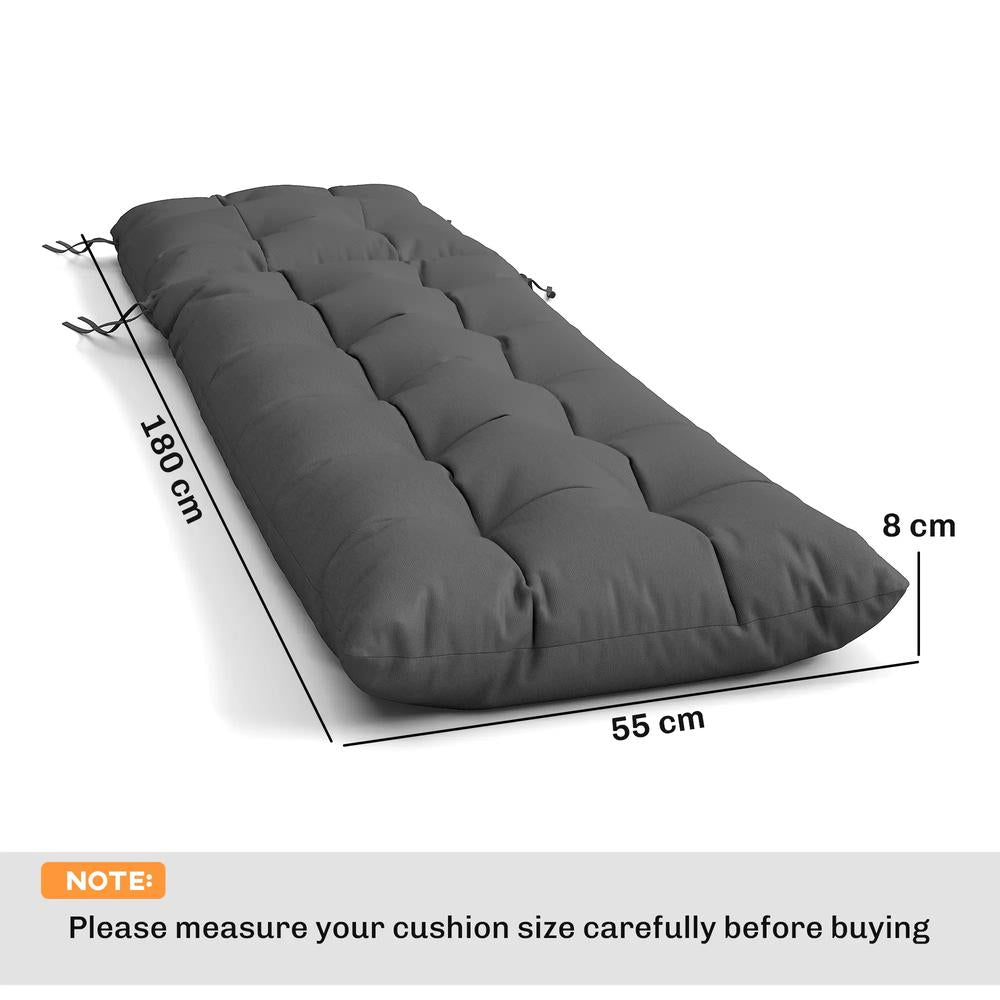 Outsunny Sun Lounger Cushions Only, Garden Lounge Chair Cushions Set of 2, Sunbed Replacement Pads with 4 Ties 2
