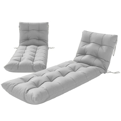 Outsunny Sun Lounger Cushions Only, Garden Lounge Chair Cushions Set of 2, Sunbed Replacement Pads with 4 Ties 20