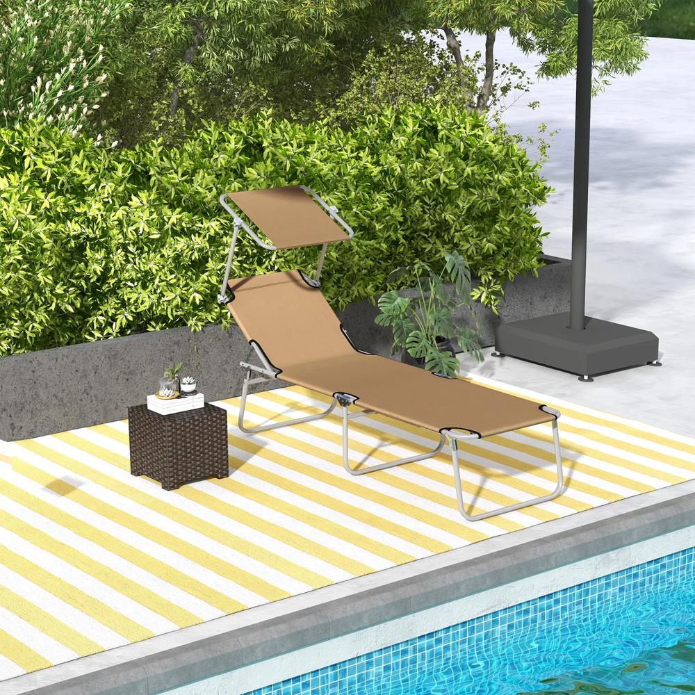 Outsunny Sun Lounger, with Adjustable Face Canopy 1