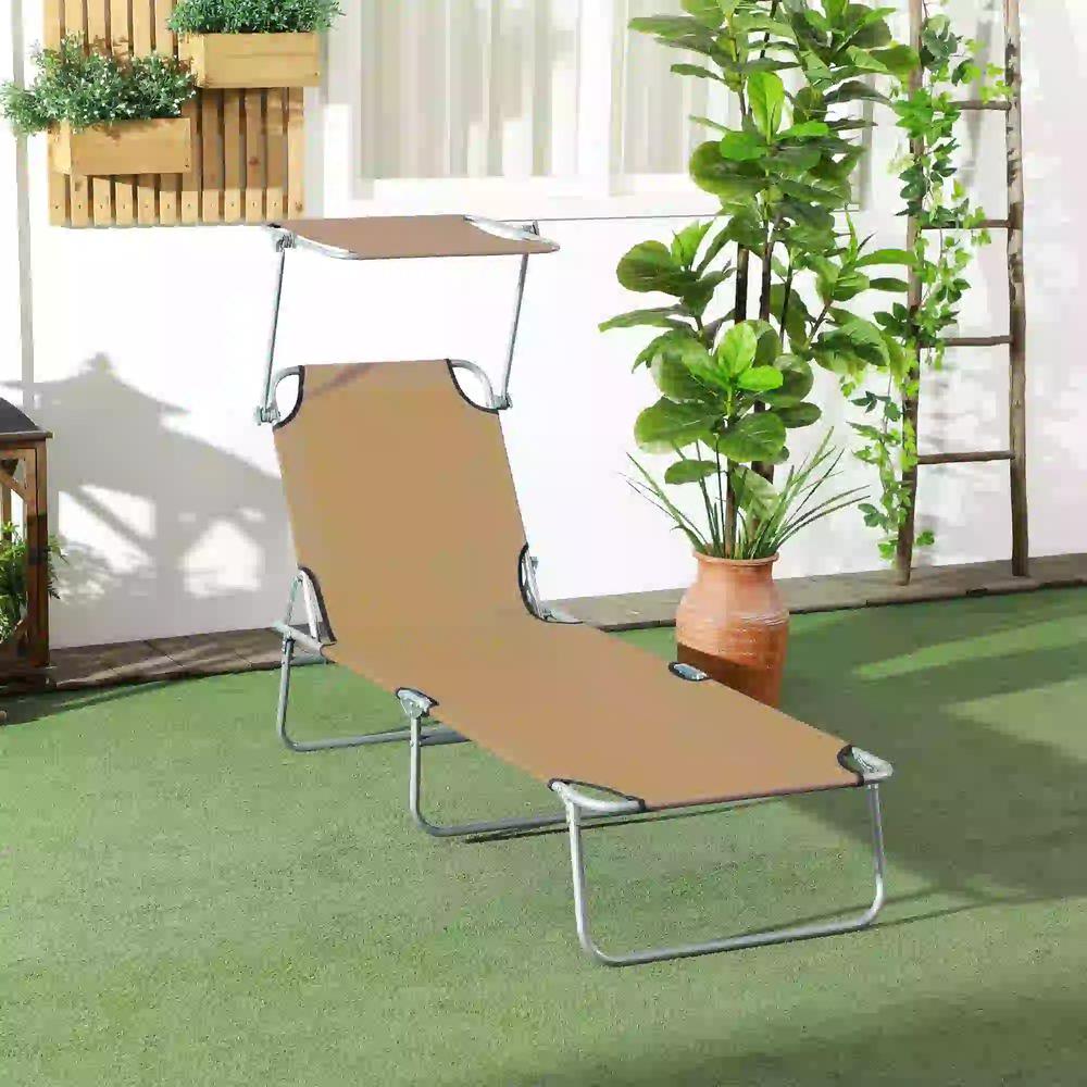 Outsunny Sun Lounger, with Adjustable Face Canopy 10