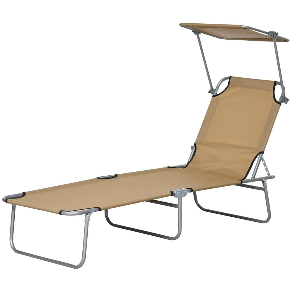 Outsunny Sun Lounger, with Adjustable Face Canopy 11