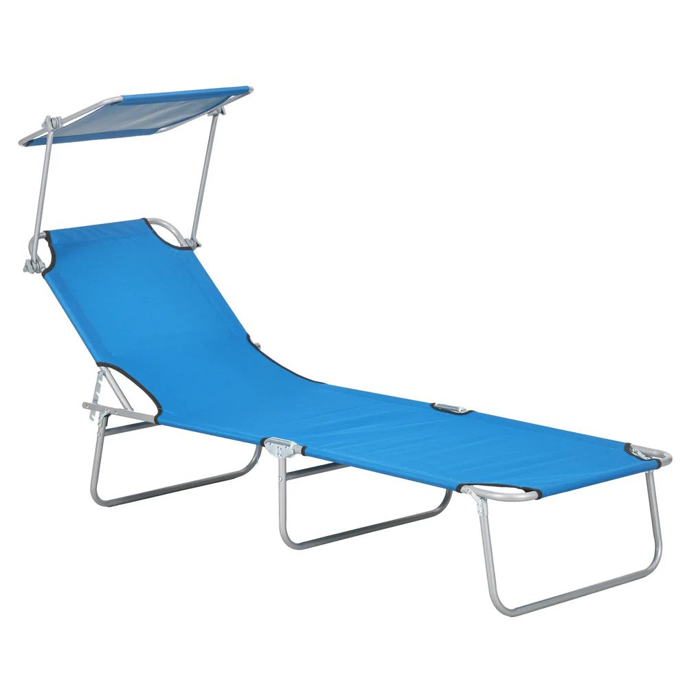 Outsunny Sun Lounger, with Adjustable Face Canopy 12