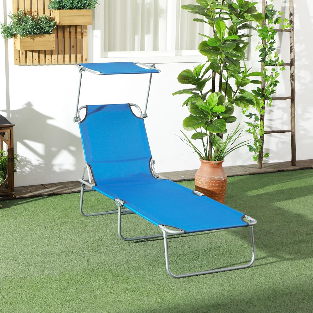 Outsunny Sun Lounger, with Adjustable Face Canopy 13