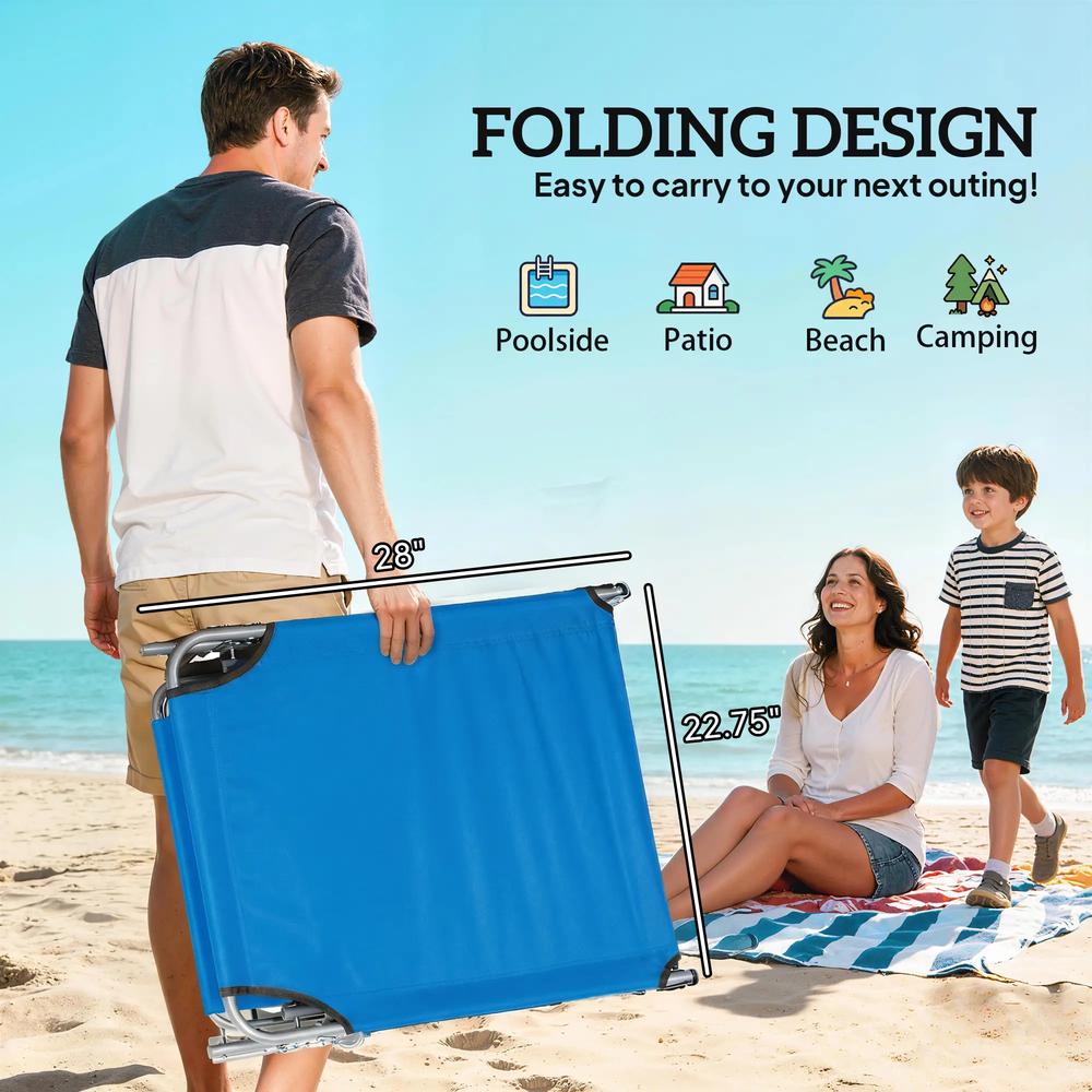 Outsunny Sun Lounger, with Adjustable Face Canopy 16