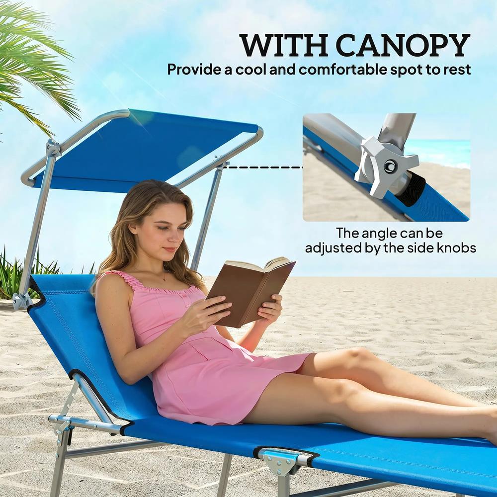 Outsunny Sun Lounger, with Adjustable Face Canopy 17