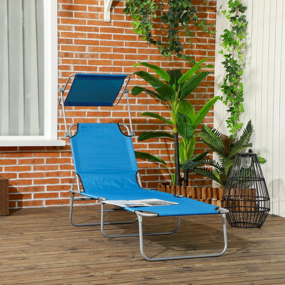 Outsunny Sun Lounger, with Adjustable Face Canopy 21