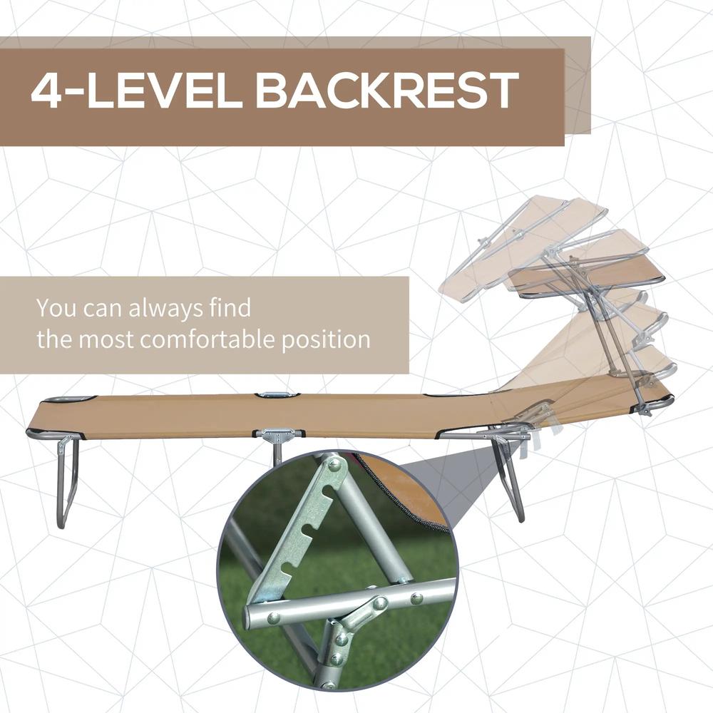 Outsunny Sun Lounger, with Adjustable Face Canopy 3