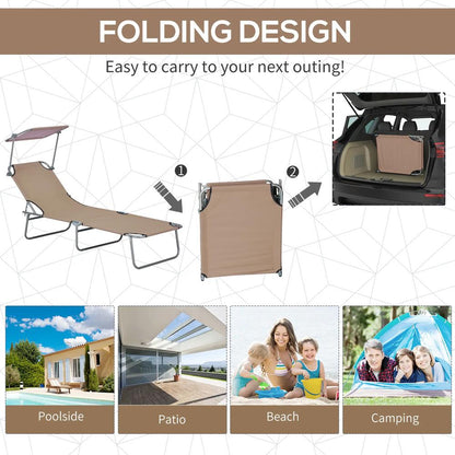 Outsunny Sun Lounger, with Adjustable Face Canopy 4