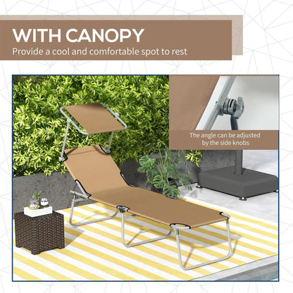 Outsunny Sun Lounger, with Adjustable Face Canopy 5