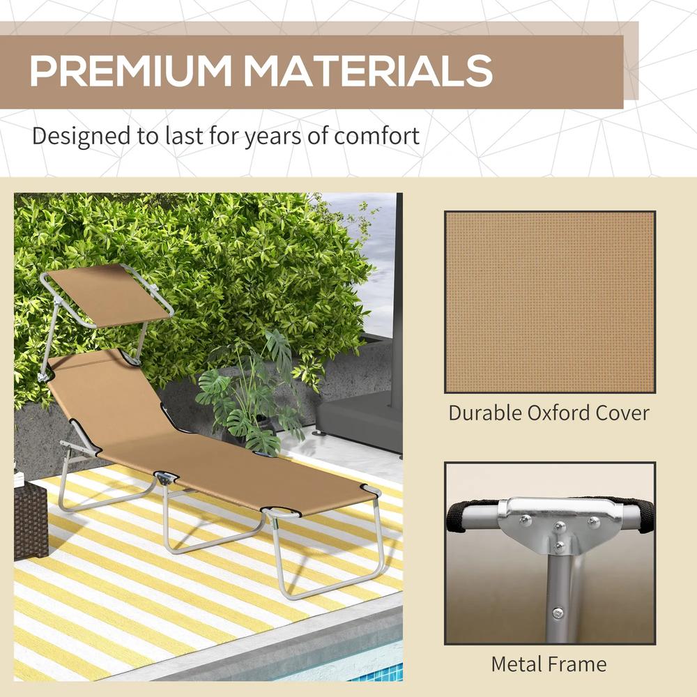 Outsunny Sun Lounger, with Adjustable Face Canopy 6