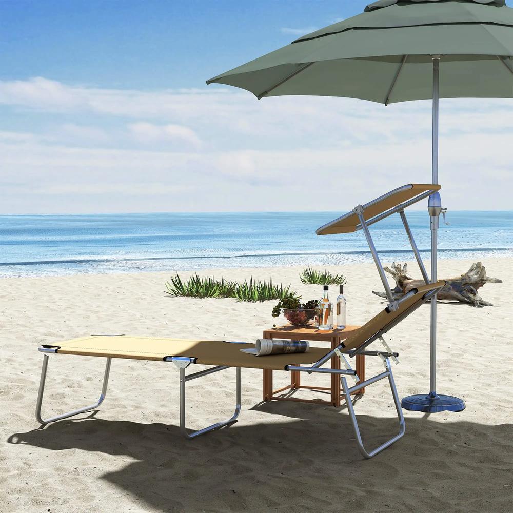 Outsunny Sun Lounger, with Adjustable Face Canopy 9