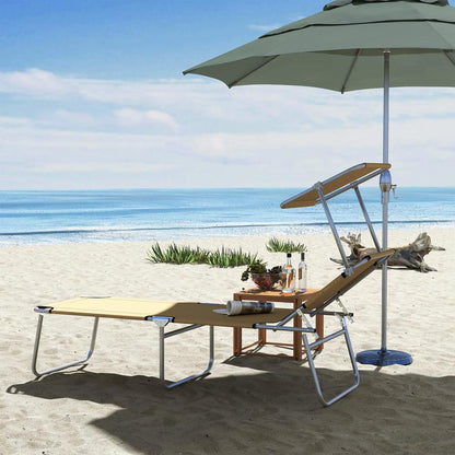 Outsunny Sun Lounger, with Adjustable Face Canopy 9