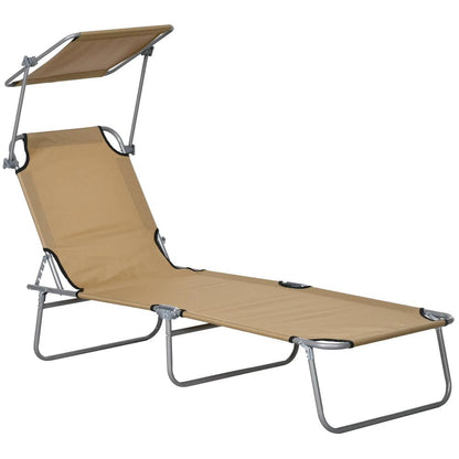 Outsunny Sun Lounger, with Adjustable Face Canopy 