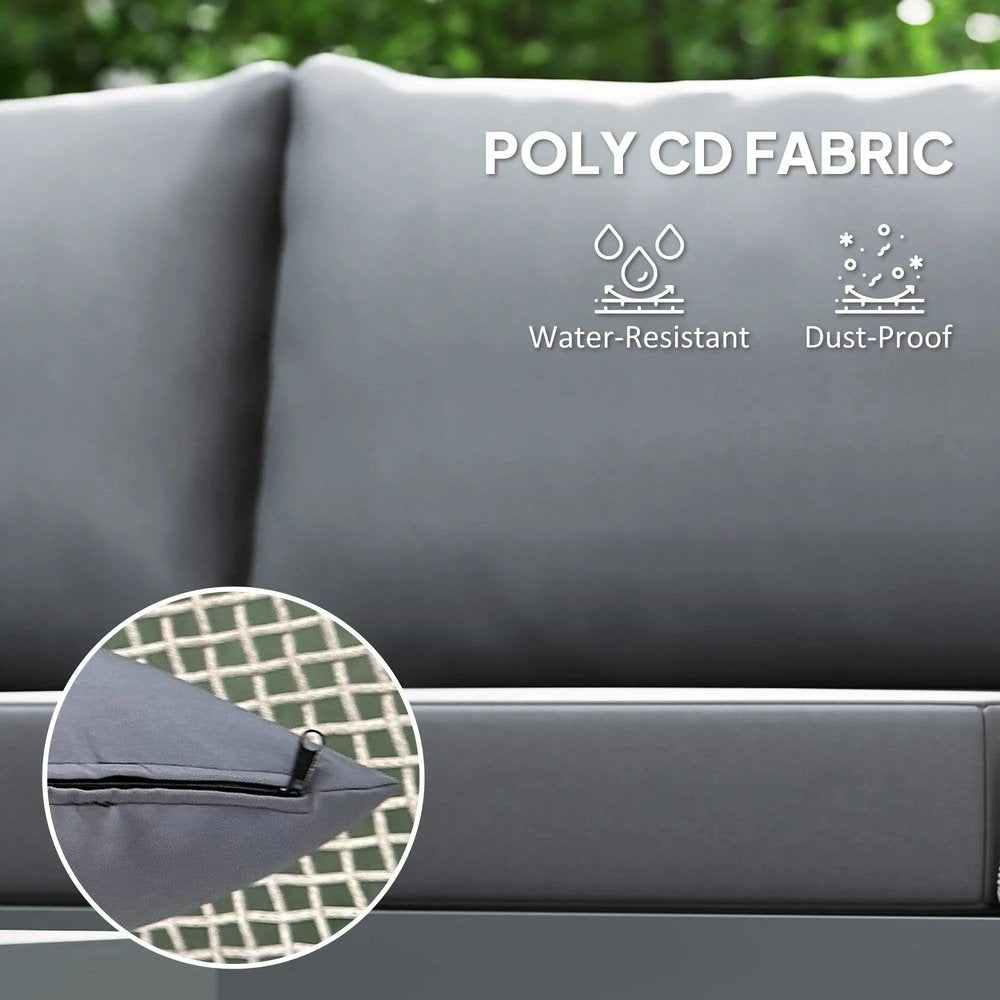 Outsunny Thee-Piece 'L' Rattan Sofa Set - Grey 5