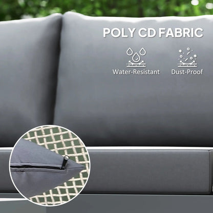 Outsunny Thee-Piece 'L' Rattan Sofa Set - Grey 5