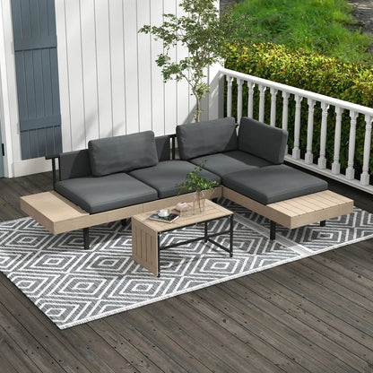 Outsunny Three-Piece 'L' Garden Sofa Set - Grey 1