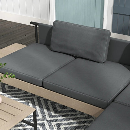Outsunny Three-Piece 'L' Garden Sofa Set - Grey 6