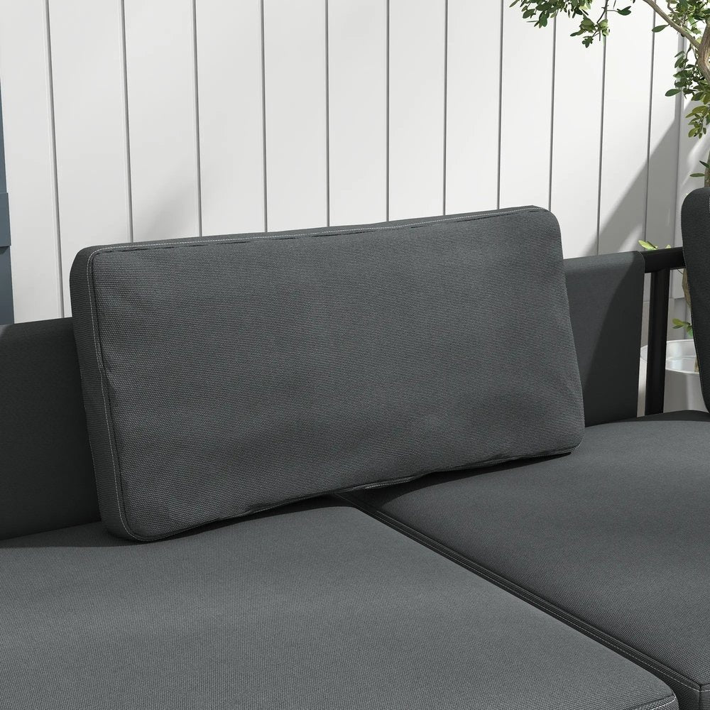 Outsunny Three-Piece 'L' Garden Sofa Set - Grey 7