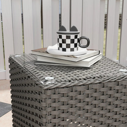 Outsunny Three-Piece Super Padded Rattan Set - Light Grey