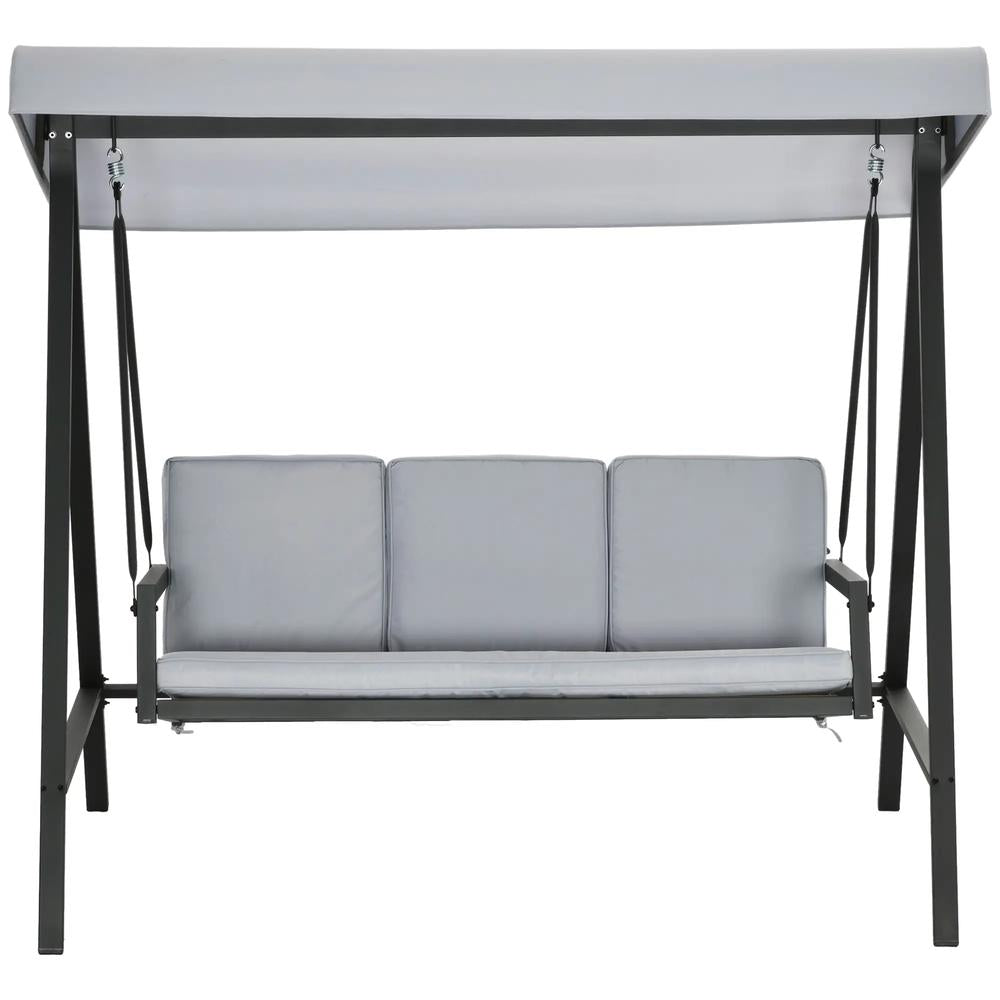 Outsunny Three-Seat Garden Swing Chair, with Adjustable Canopy 10