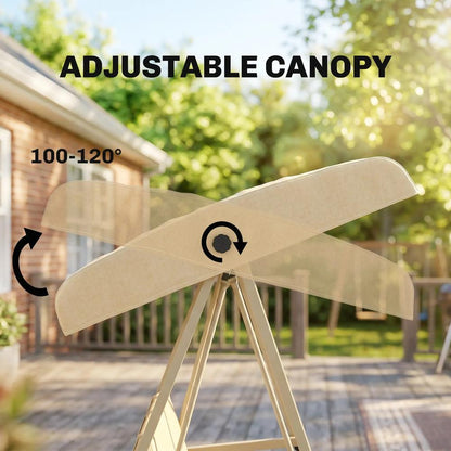 Outsunny Three-Seat Garden Swing Chair, with Adjustable Canopy 17