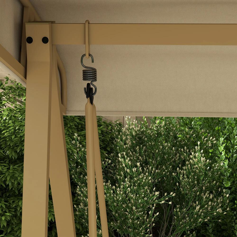 Outsunny Three-Seat Garden Swing Chair, with Adjustable Canopy 21