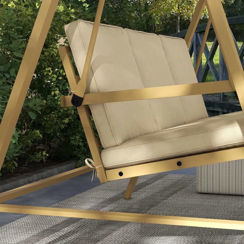 Outsunny Three-Seat Garden Swing Chair, with Adjustable Canopy 22