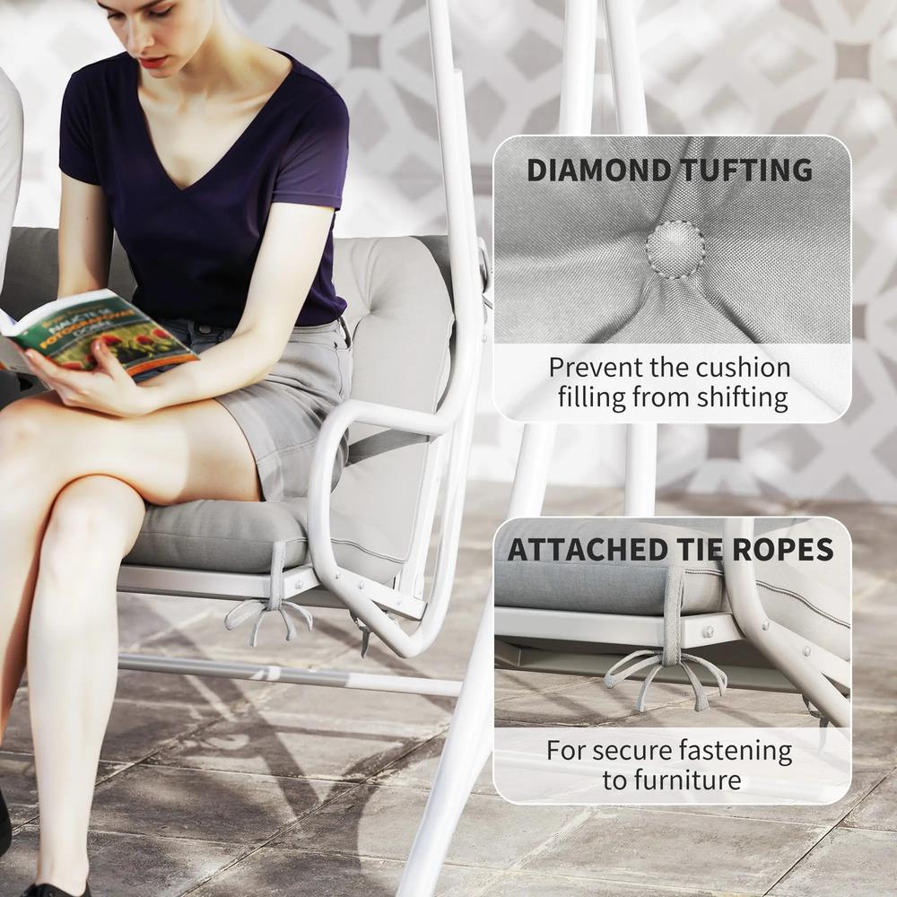 Outsunny Three-Seater Bench Cushion 16